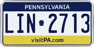 PA license plate LIN2713