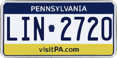 PA license plate LIN2720