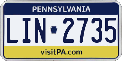 PA license plate LIN2735