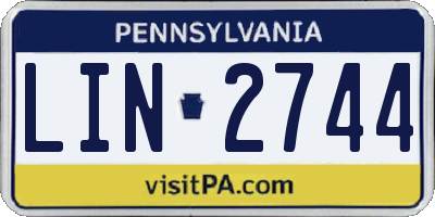 PA license plate LIN2744
