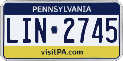 PA license plate LIN2745