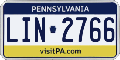 PA license plate LIN2766