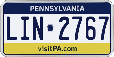 PA license plate LIN2767