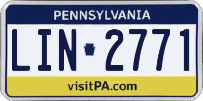 PA license plate LIN2771