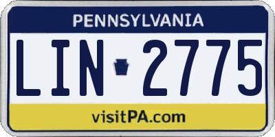 PA license plate LIN2775