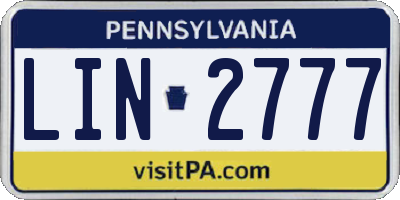PA license plate LIN2777