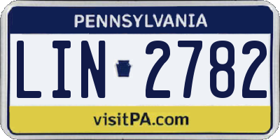 PA license plate LIN2782