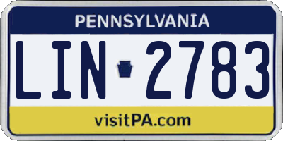 PA license plate LIN2783