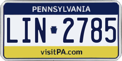 PA license plate LIN2785