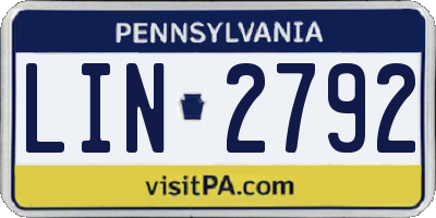 PA license plate LIN2792