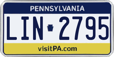 PA license plate LIN2795