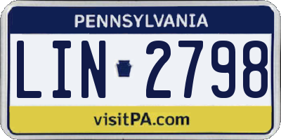 PA license plate LIN2798