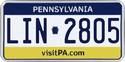 PA license plate LIN2805