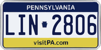 PA license plate LIN2806