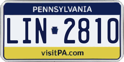 PA license plate LIN2810