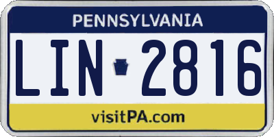 PA license plate LIN2816