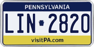PA license plate LIN2820