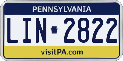 PA license plate LIN2822