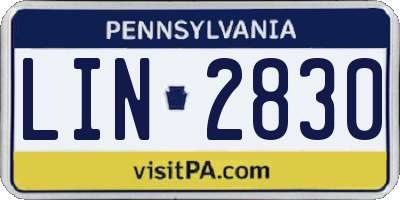 PA license plate LIN2830