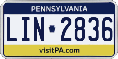 PA license plate LIN2836