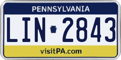 PA license plate LIN2843