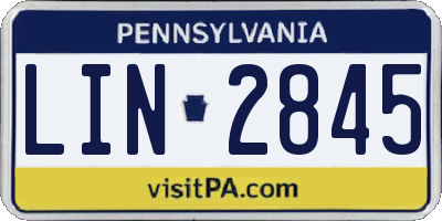 PA license plate LIN2845