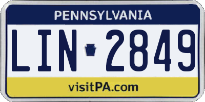 PA license plate LIN2849