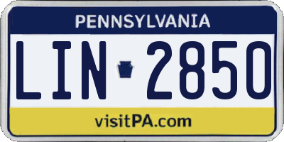 PA license plate LIN2850