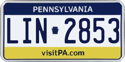 PA license plate LIN2853