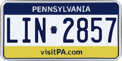 PA license plate LIN2857