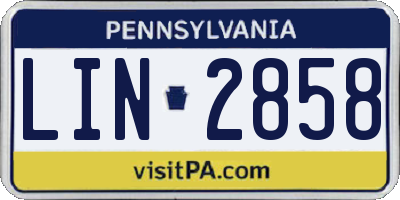 PA license plate LIN2858