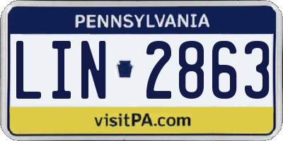 PA license plate LIN2863