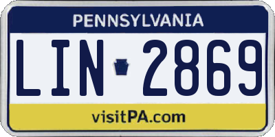PA license plate LIN2869
