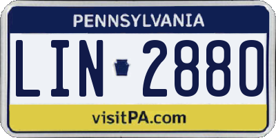 PA license plate LIN2880