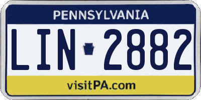 PA license plate LIN2882