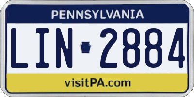PA license plate LIN2884