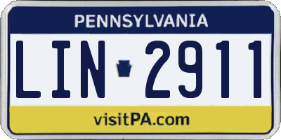 PA license plate LIN2911