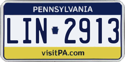 PA license plate LIN2913