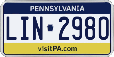 PA license plate LIN2980