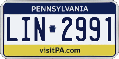 PA license plate LIN2991