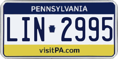 PA license plate LIN2995