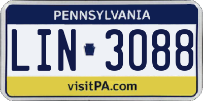 PA license plate LIN3088