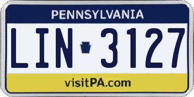 PA license plate LIN3127