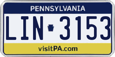 PA license plate LIN3153