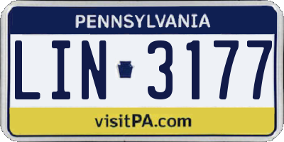 PA license plate LIN3177