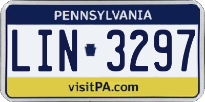 PA license plate LIN3297