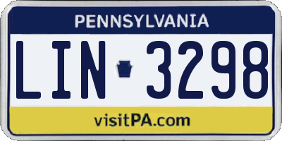 PA license plate LIN3298