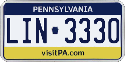 PA license plate LIN3330