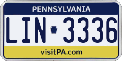 PA license plate LIN3336
