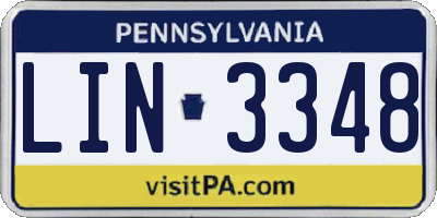 PA license plate LIN3348
